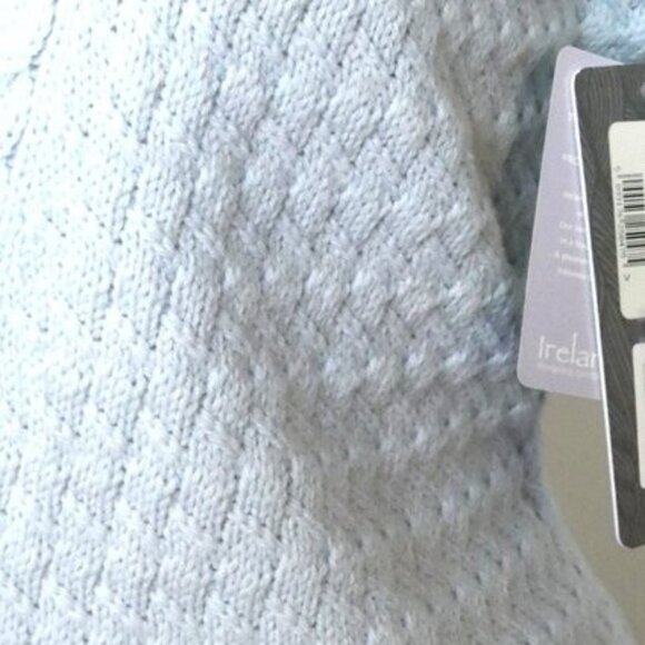 Ireland's Eye Glangevlin 1 Button Lattice Weave Long Cardigan Sweater Ice Blue S - Picture 8 of 16